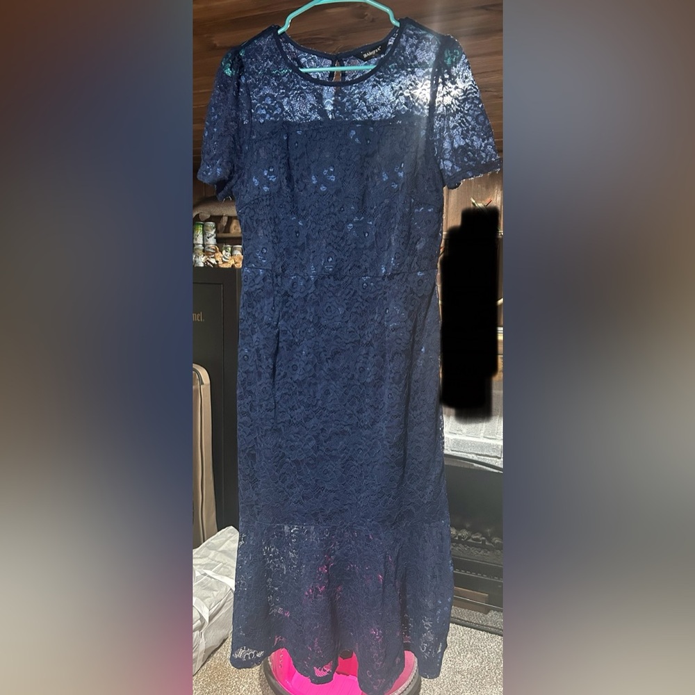 Women’s Allegra navy blue midi dress sz XL